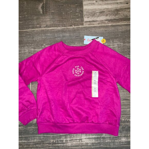 Cat & Jack Pink Long Sleeve Sweatshirt For Girls size 6-7 Small - Picture 3 of 3